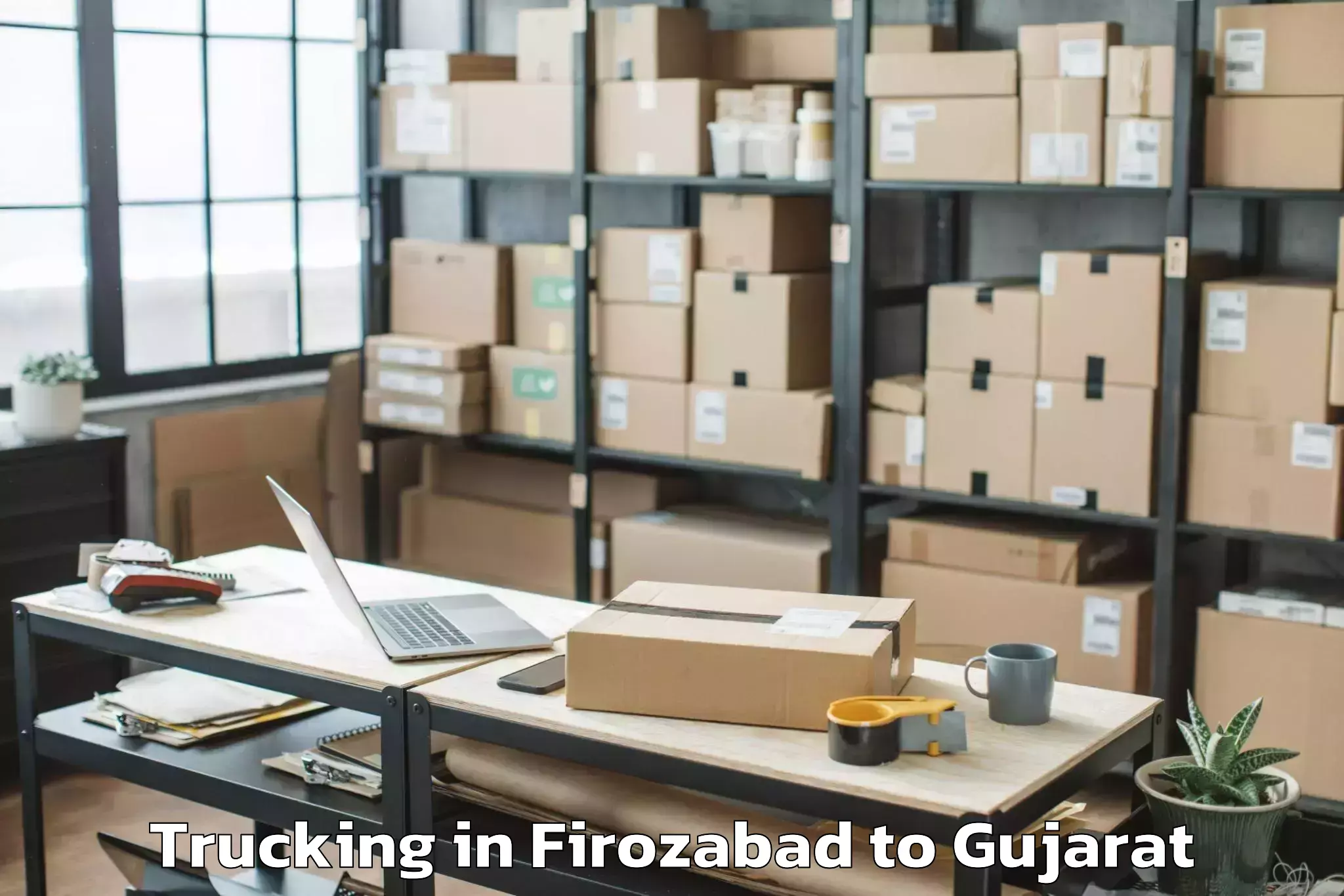 Leading Firozabad to Jasdan Trucking Provider